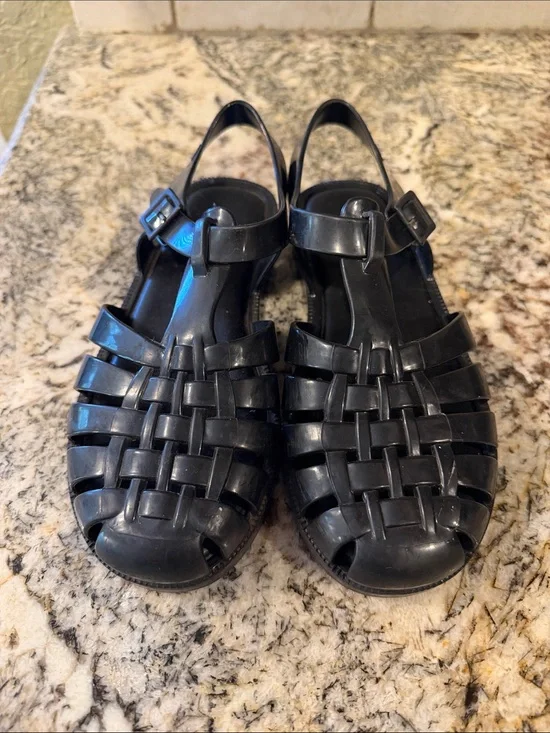MINI MELISSA GIRLS POSSESSION JELLY SANDAL SZ 1 youth Black