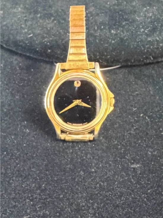 Movado Gold-Tone Classic Watch - Black Dial