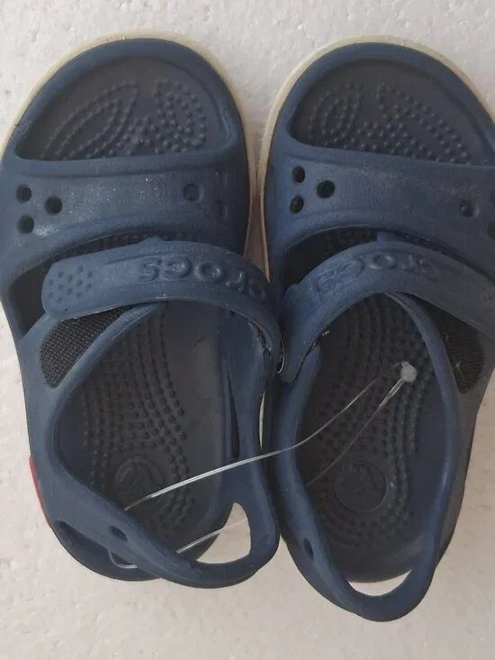 Toddler Unisex Navy Blue Crocs C6 Open Toe Sandals Pre-Owned