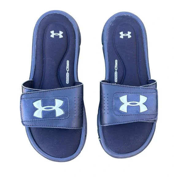 Under‎ Armour Big Kids Ignite V Slide Sandals Size 6Y Black Shoes