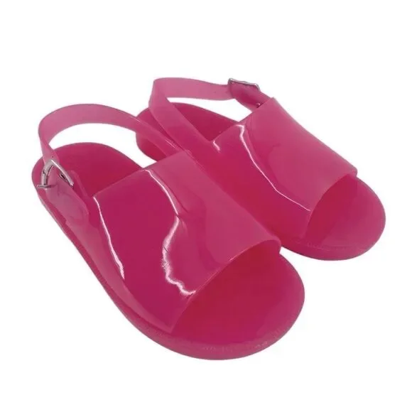 Old Navy Girls Pink Jelly Sandals Size 12 – Wide Strap Buckle Style