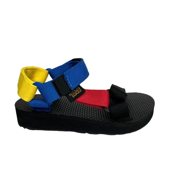 Teva Toddler Boys Girls Sport Sandal Size‎ 9 Black-Multi Adjust Straps Open Toe