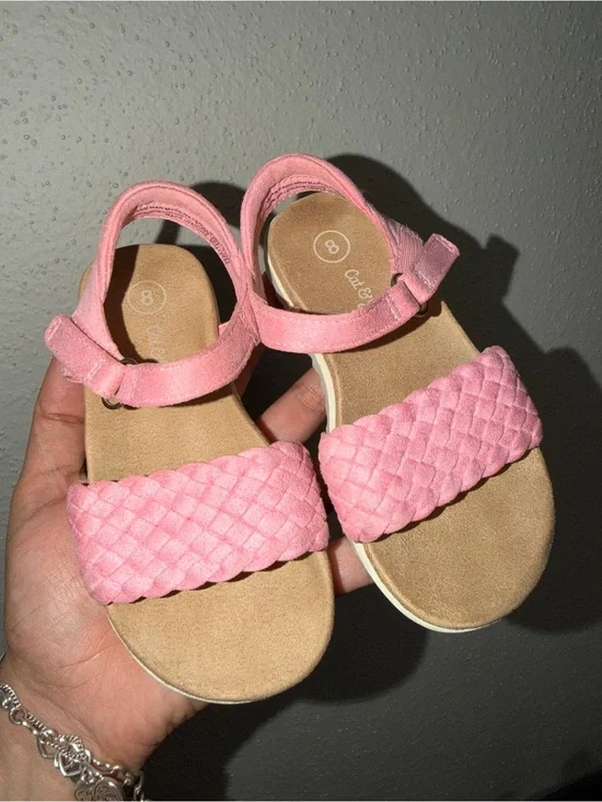 Cat & Jack Pink Braided Strap Girls' Sandals