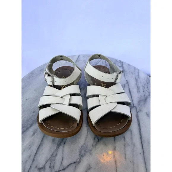 Salt Water Sandals Original White Leather Toddler Size 6 Hoy Shoe Co