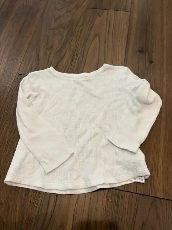 Old Navy Toddler Girls White Long-Sleeve Waffle-Knit Thermal Top, Size 4T