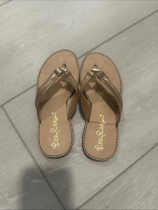 Lilly Pulitzer Rose Gold Thong Sandals