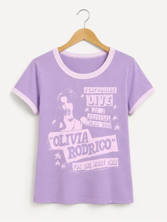 NWT New Olivia Rodrigo Girls Lavender Graphic Tee SZ small