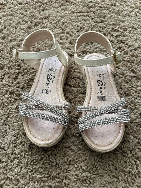 Girls' Sparkle Rhinestone Ankle-Strap Sandals - Champagne