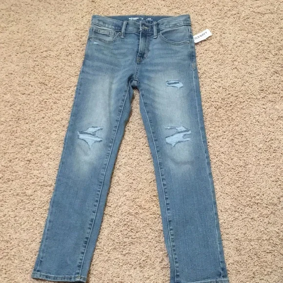 Old Navy slimLight Blue Distressed Kids Jeans