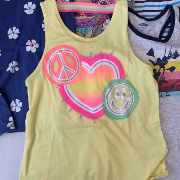 Girls Shirt Lot Size 7/8 Bundle Old Navy LOL Surprise Summer Tops Tees 6 Pcs