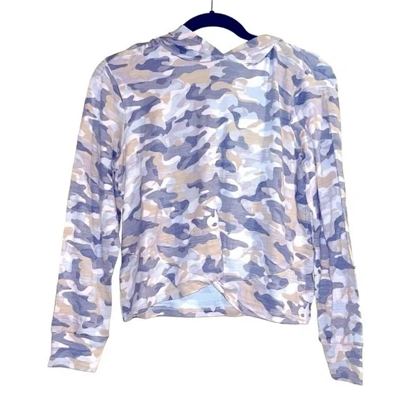 New Old Navy Knit Girls XL 14-16 Neutral Camo Camouflage Hooded Sweater …