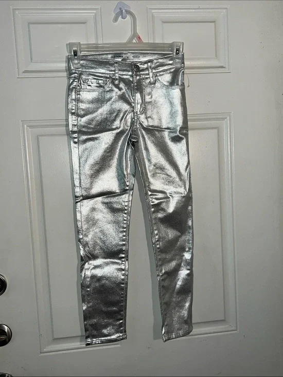 Old Navy Silver Metallic Kids Jeans