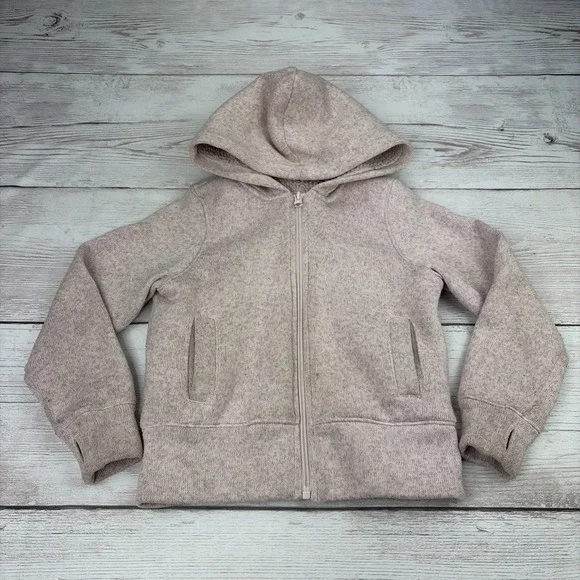Old Navy Girl's Small 6-7 Full Zip Fleece Sweatshirt Hooded Pink Tag You're It