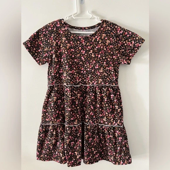 Old Navy Girls Black and Pink Floral Kids Dress