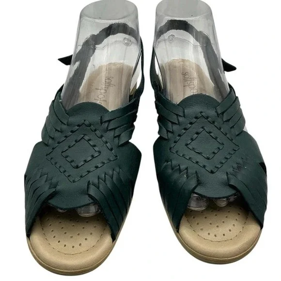 Softspots Tela Women's Slingback Huarache Sandals Navy Blue Leather 9SS Open Toe