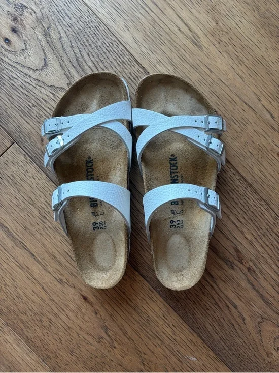 Birkenstock White Triple-Strap Sandals
