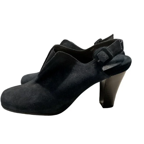 Aerosoles black suede mules Sling Bk‎ Heel Shoes Size 7