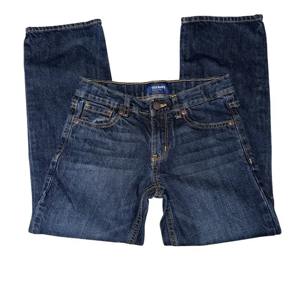 Old Navy Boys Jeans Size‎ 10 Regular Straight Dark Wash Pants adjustable waist