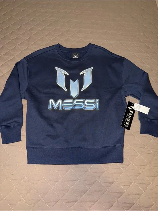 Old Navy Boys Navy 'Messi' Logo Crewneck Sweatshirt