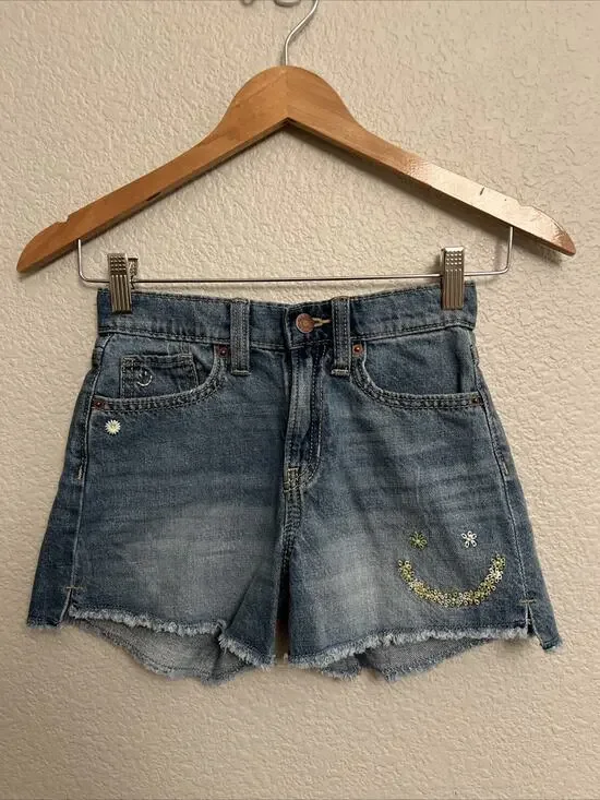 Old Navy Girls Denim Blue Jean Shorts Boho Festival Cowgirl Country Hippie 10