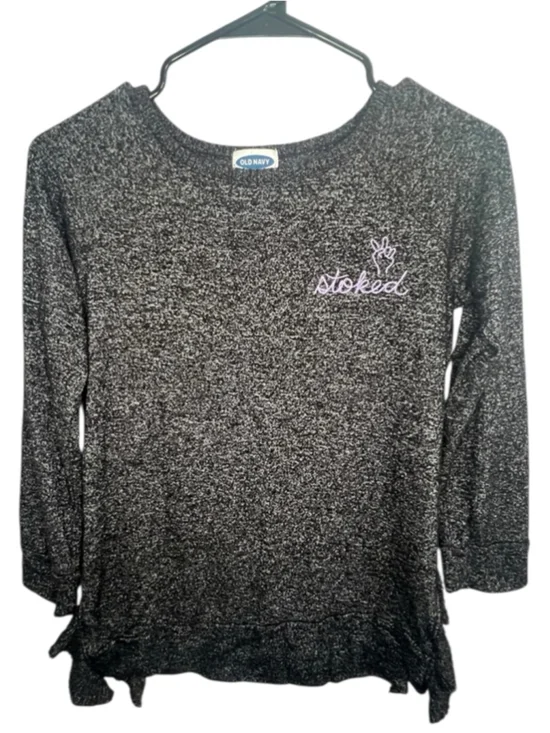 Old Navy Girls Stoked Embroidered Graphic Lightweight Knit Sweater