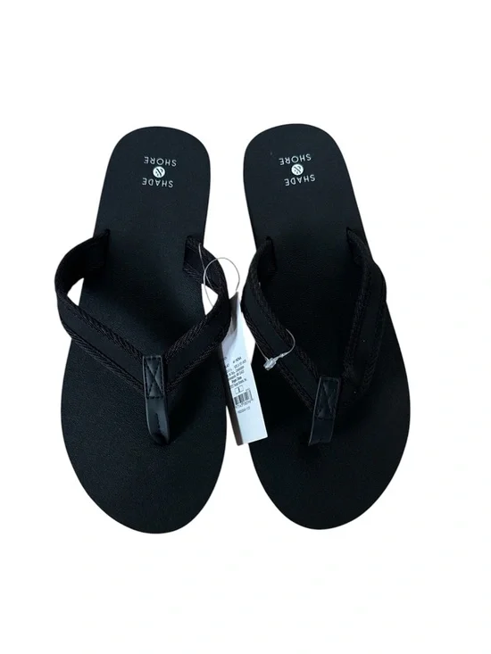 Shade & Shore Black Thong Flip Flops NWT