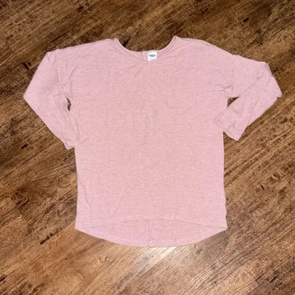 Pink ribbed high/low top girls