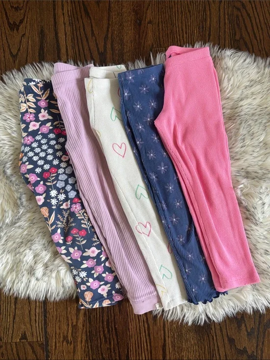 5T 5 Toddler Girl Leggings Bundle