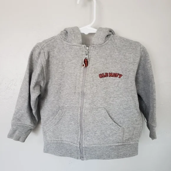Old Navy Baby Boy XL 18-24 Months Grey Full Zip Jacket Basic Hooded