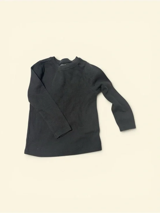 Old Navy Black Long Sleeve Waffle-Knit Tee for Kids