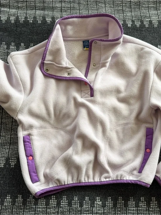 Old Navy Light Lavender Fleece Pullover with Purple Trim