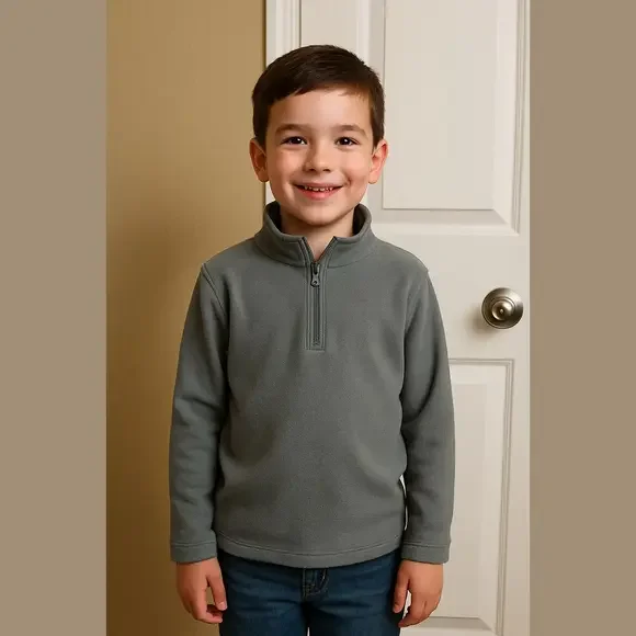 Old Navy Gray High Neck Long Sleeve Jacket Boys Large
