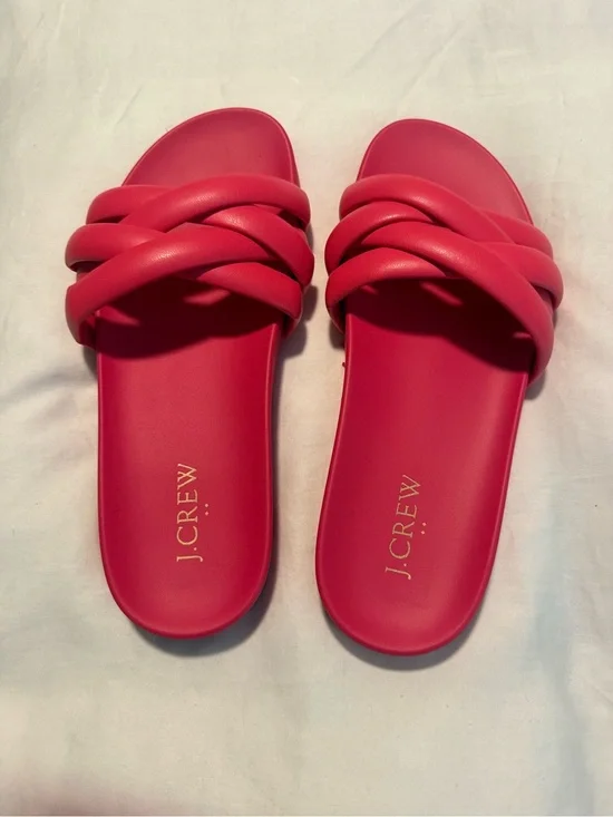 J.Crew Women's Braided Slide Sandals in Pink—Never worn!