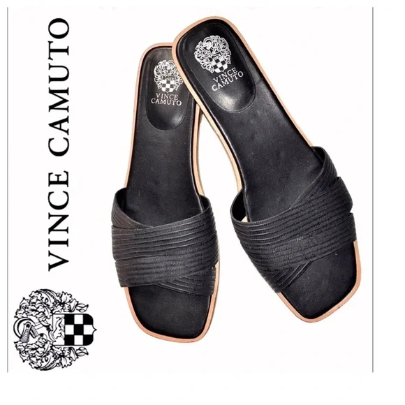 Vince Camuto Elegant Black Slide Sandals