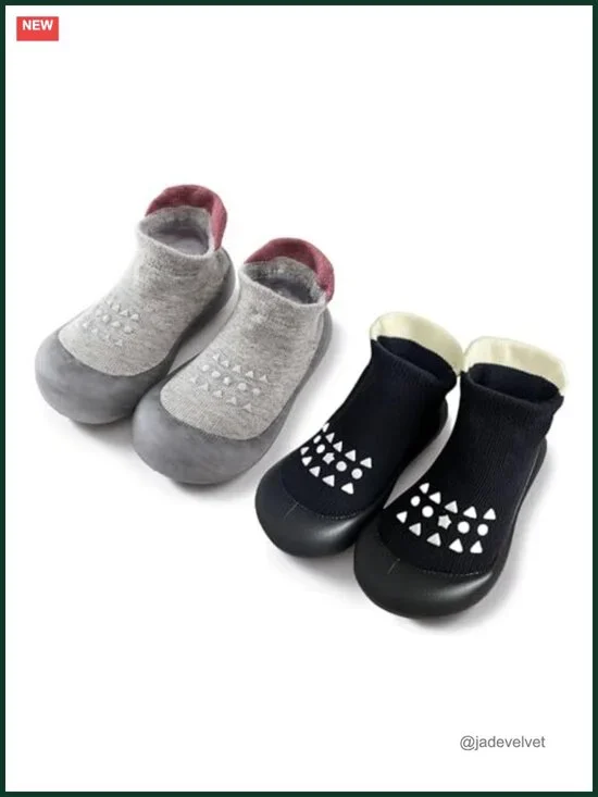 2 Pair Baby Non Slip Soft Rubber Sock Shoes Toddler First Walking Slippers