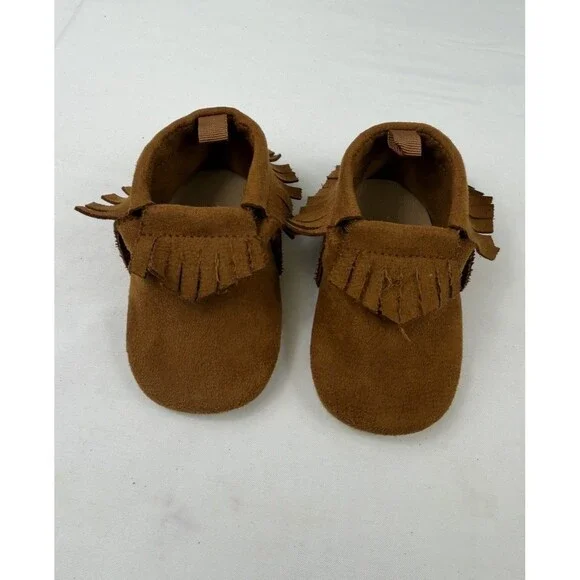 Old Navy Baby Unisex Faux-Suede Moccasin Booties Shoes Size 0-3  Months