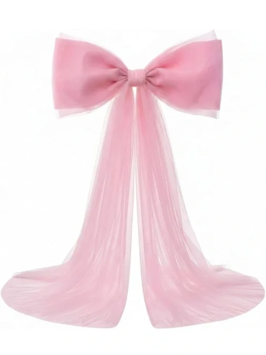 Pink Sheer Bow Accessory - parties