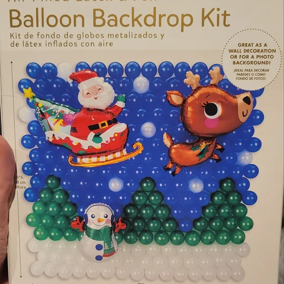 Balloon Backdrop Kit with Santa and Reindeer