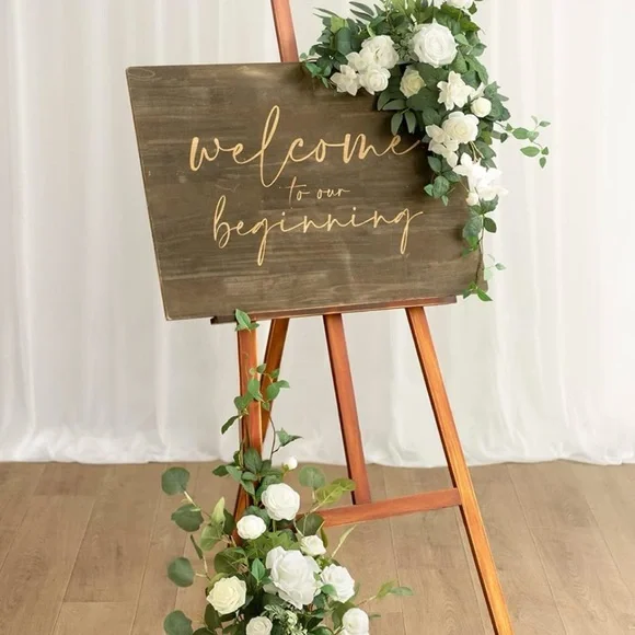 Ling's Moment Large 2-pc Sign Floral Set in 'White & Sage'. Brand new