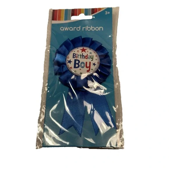1 count birthday boy‎ award ribbon party