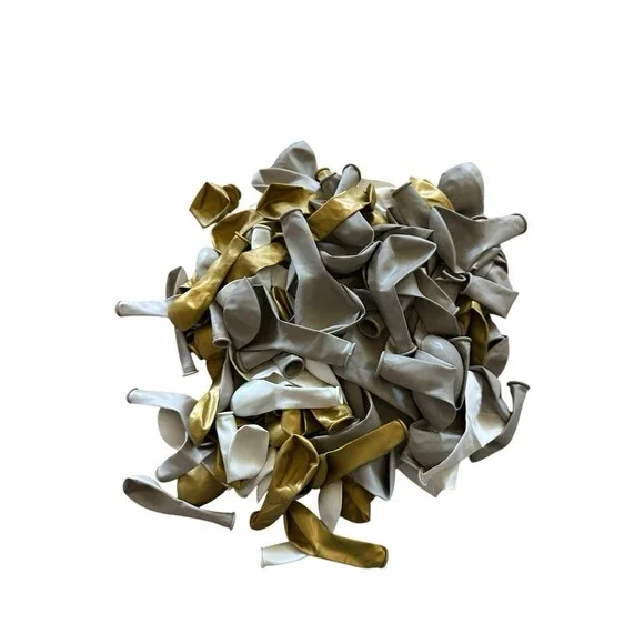 118 Balloons Set For Garland Arch w/ Tape Gray Taupe White Gold Metallic Neutral
