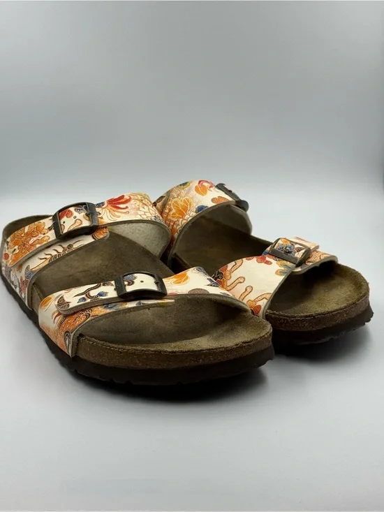 Papillio by Birkenstock Two Strap Floral Sandals Size 9 Beach Summer Flowers