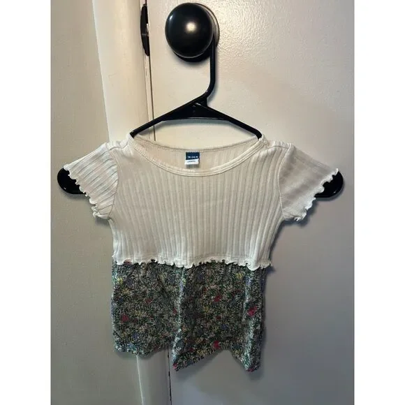 Old Navy Toddler Girl Ribbed Knit Short Sleeve Floral Dress 18-24 Months