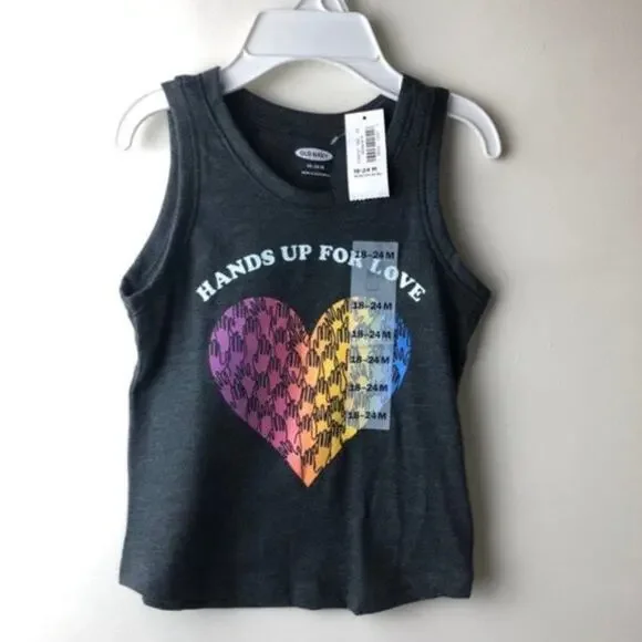 Old Navy Girl's Sleeveless Graphic Tank Sz 18-24 M