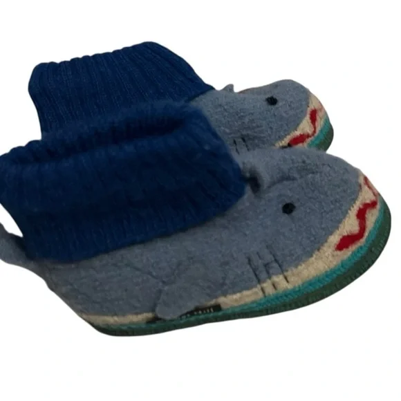 Garnet Hill Blue Shark Kids Slippers