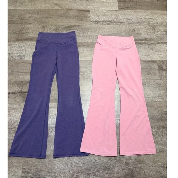 Old Navy High-Waisted PowerChill Crossover‎ Flared Leggings for Girls
