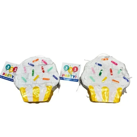 Lot of‎ two Brand New Miniature Cupcake Piñatas Fillable