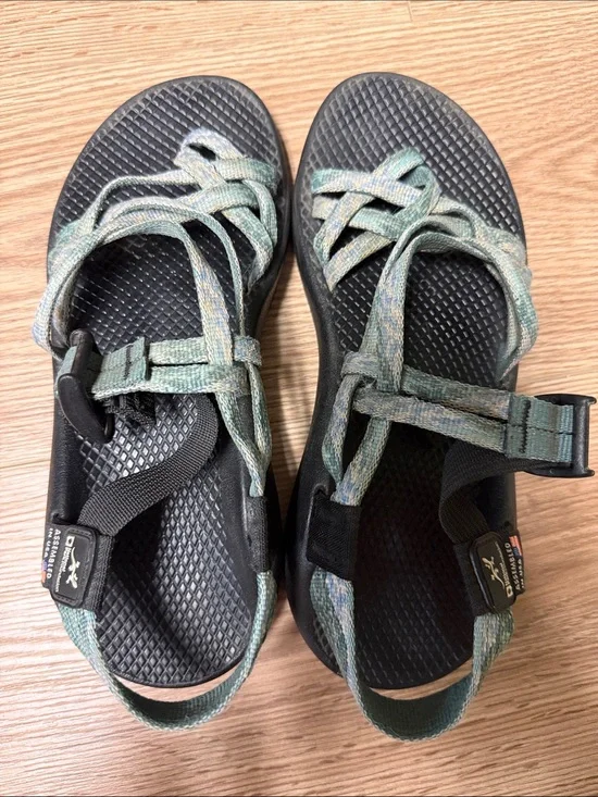 Chaco Teal Green Webbing Sport Sandals