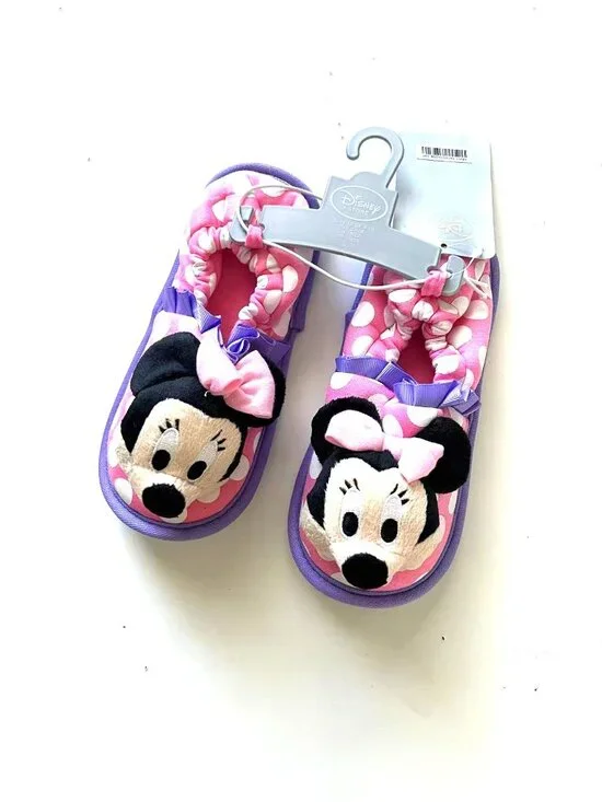 Disney Kids Minnie Mouse Happy Helpers Plush Slippers Pink
