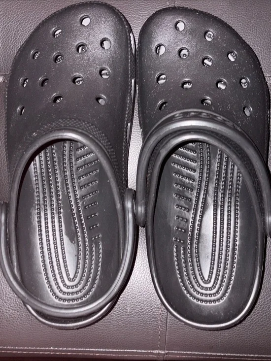 CROCS Kids Black Classic Clog Slippers